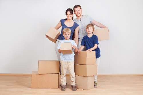 Packed boxes ready for a home move in Ravenscourt Park
