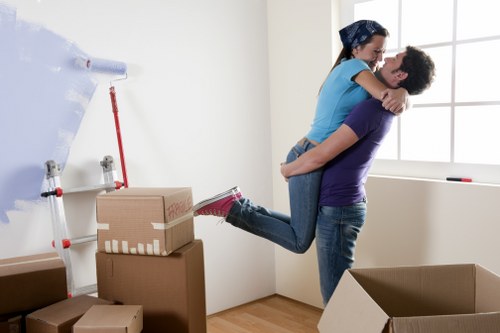 Removal team planning a move in a West London street